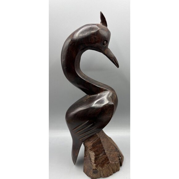 Vtg 3 Pc Ironwood Hand Carved Wood Pelican Crane Dolphins‎ Figurines Nautical - Picture 8 of 10